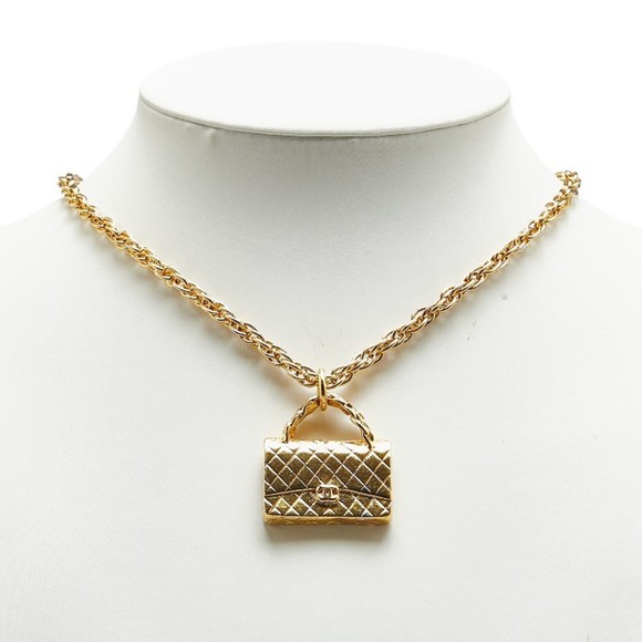 CHANEL Coco Mark Matelasse Bag Motif Necklace Gold Plated - Picture 7 of 7